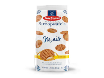 mini honey stroopwafels in cello bag